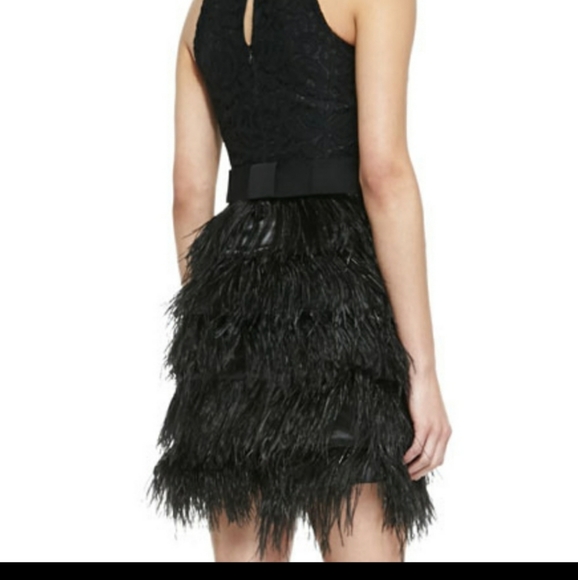Black 12 Purple 6 8 10 14 16 ostrich feather dress - Picture 3 of 9